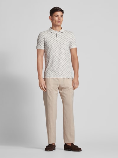 JOOP! Collection Regular fit poloshirt met all-over logoprint, model 'Paigam' Wit - 1