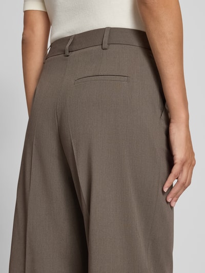 Christian Berg Woman Selection Straight leg pantalon met vaste persplooien Donkerbruin - 3