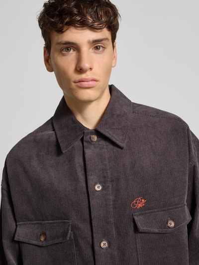 PROHIBITED Hemdjacke mit Knopfleiste Anthrazit 3