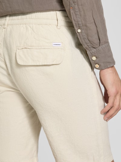 Lindbergh Bermuda met steekzakken opzij en strikceintuur Zand - 3