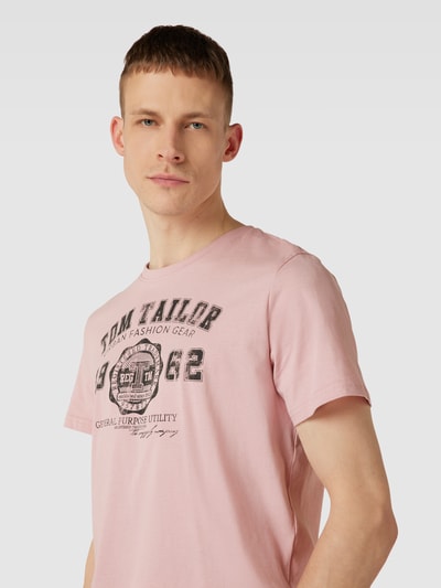 Tom Tailor T-Shirt mit Label-Print Rosa 3