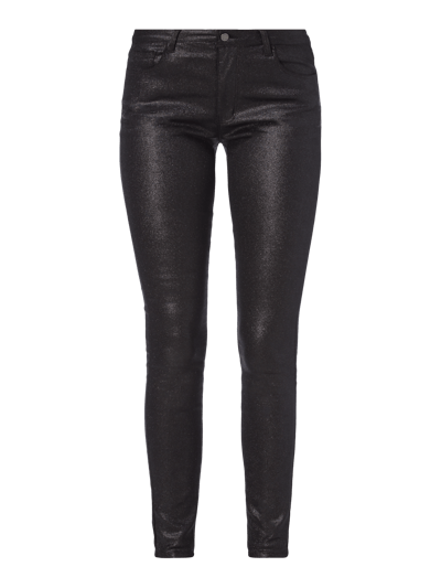 Vila Coated Skinny Fit Jeans mit Glitter-Effekt Black 2