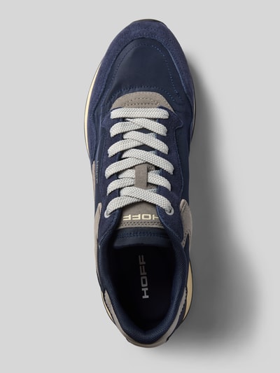 Productfoto, Sneaker met logo-detail Model 'City' van HOFF, leermix in blauw en grijs, afgeronde pasvorm, licht geprofileerde zool, hakhoogte maat 44: 4 cm, schachthoogte maat 44: 8 cm, schachtbreedte maat 44: 10 cm