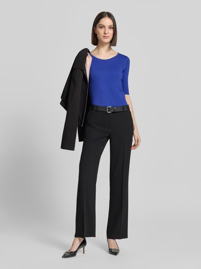 Marc Cain T-Shirt in Ripp-Optik mit 1/2-Arm Royal 1