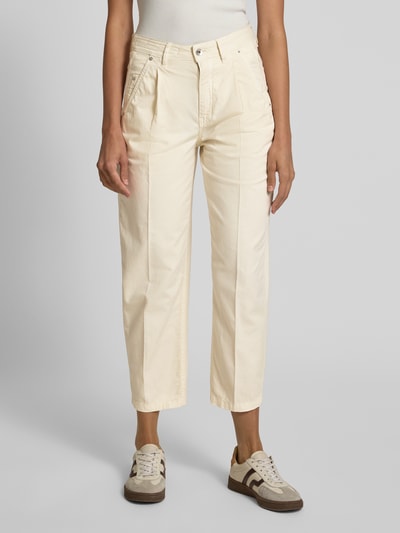 DRYKORN Spodnie o kroju tapered fit z fakturowanym wzorem model ‘QUALIFY’ Écru 4