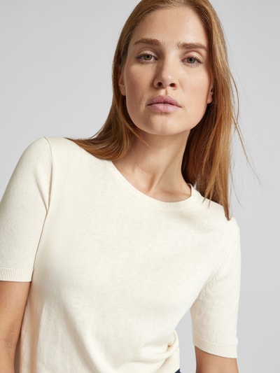 Weekend Max Mara Strickshirt mit Rundhalsausschnitt Modell 'ZIBETTO' Ecru 3