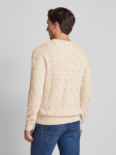 SELECTED HOMME Strickpullover mit Strukturmuster Modell 'CALLIS' Offwhite 5