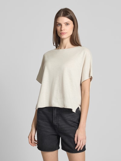 Marc O'Polo Oversized Strickshirt aus Baumwoll-Leinen-Mix Sand 4