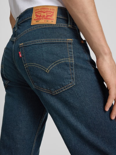Levi's® straight fit jeans van katoenmix model '505®' Jeansblauw - 3