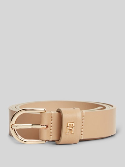 Tommy Hilfiger Riem van echt leer met logo-applicatie Beige - 1