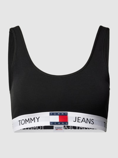 TOMMY HILFIGER Biustonosz typu bralette z dołem z logo model ‘HERITAGE’ Czarny 1