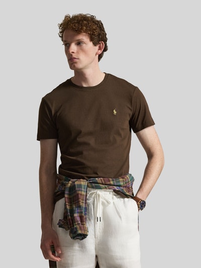 Polo Ralph Lauren Regular Fit T-Shirt aus reiner Baumwolle Mittelbraun 4