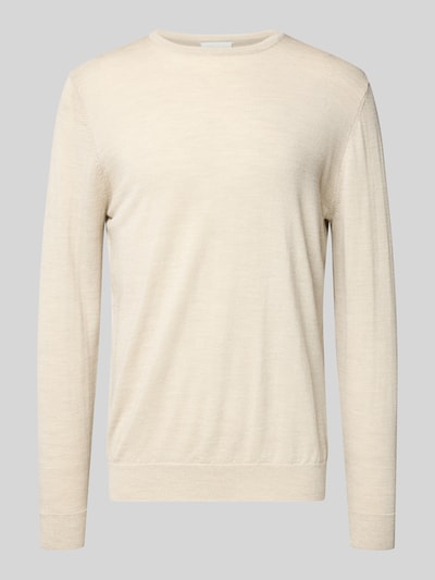 Profuomo Pullover aus Merinowolle mit Rundhalsausschnitt Beige 2