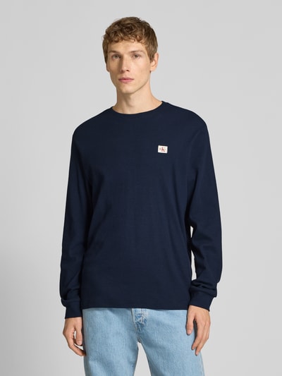 Calvin Klein Jeans Shirt met lange mouwen en structuurmotief Marineblauw - 4