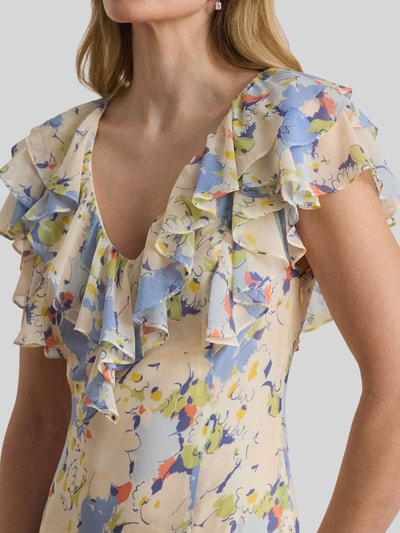 Lauren Ralph Lauren Abendkleid mit Volants Beige 3