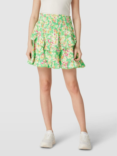 YAS Minirok van viscose met all-over bloemenmotief, model 'URIA' Groen - 4