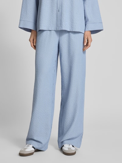 Jake*s Collection Straight Leg Stoffhose mit Strukturmuster Blau 4