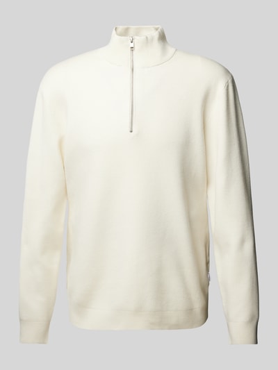 Lindbergh Gebreide pullover met geribde opstaande kraag Offwhite - 2