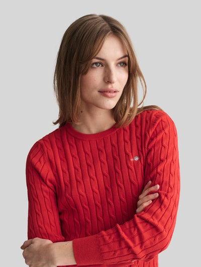 GANT Pullover mit Logo-Stitching Rot 3