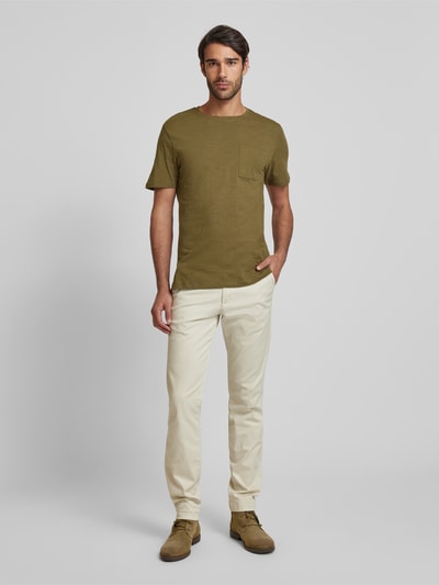 Casual Friday T-Shirt mit Brusttasche Modell 'THOR' Oliv 1