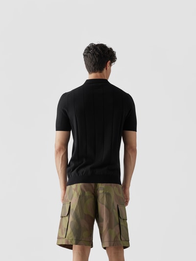 Lardini Poloshirt in Ripp-Optik Dunkelgrün 5