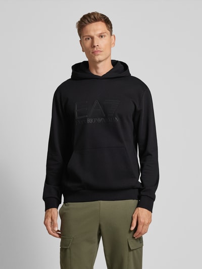 EA7 Emporio Armani Hoodie mit Label-Print Black 4