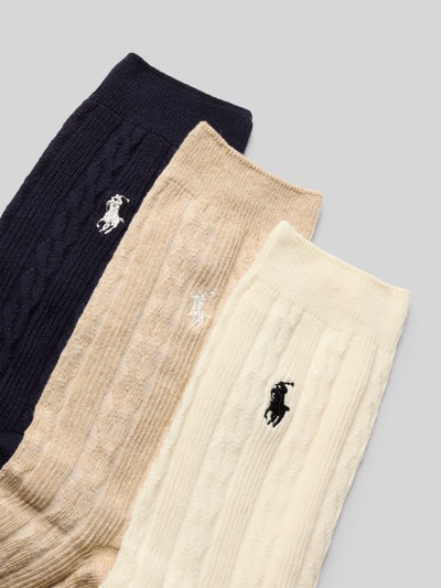 Polo Ralph Lauren Sokken met kabelpatroon in een set van 3 paar Offwhite - 2