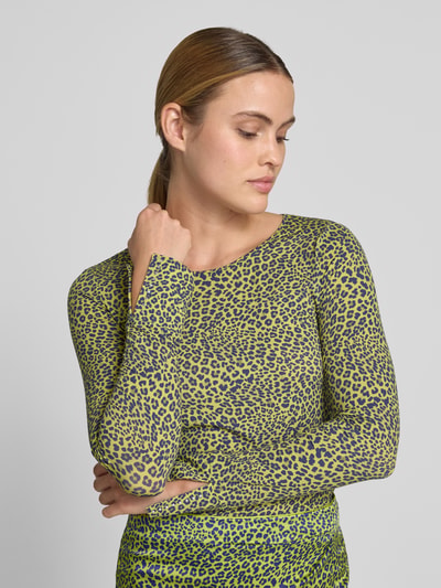 Marc Cain Longsleeve im Allover-Look mit Rundhalsausschnitt Apfel 3