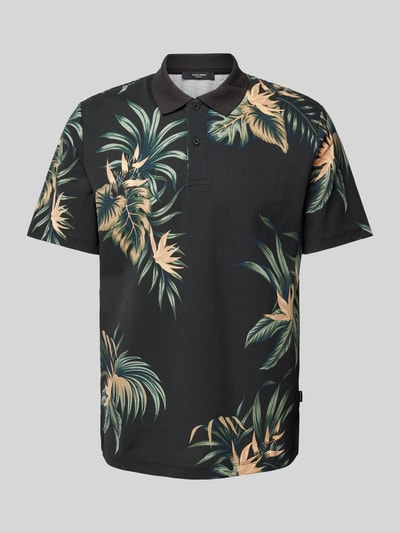 Jack & Jones Premium Koszulka polo z nadrukiem na całej powierzchni model ‘LAPALMA’ Czarny 2