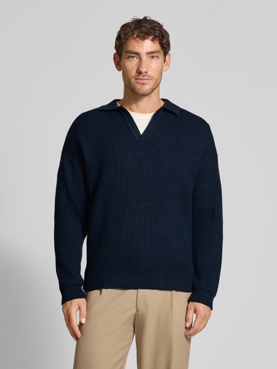 Drykorn Strickpullover mit Polokragen Blau 4