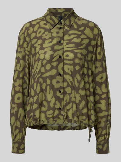 Marc Cain Bluzka o kroju regular fit z wiskozy z tunelem Khaki 2