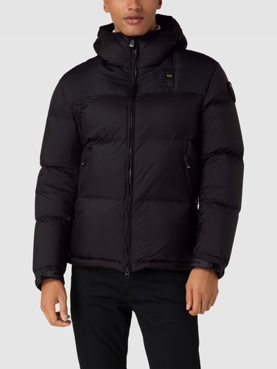 Blauer Usa Daunenjacke mit Label-Patch Black 4