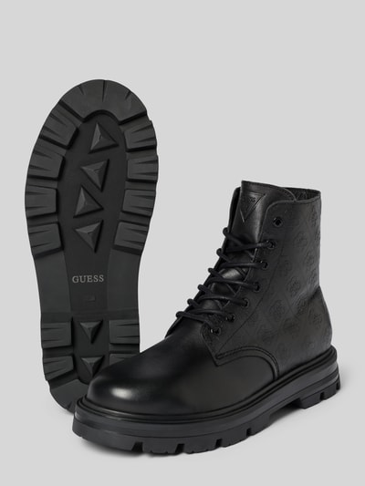 Guess Boots aus Leder mit Logo-Muster Modell 'GARDA' Black 4
