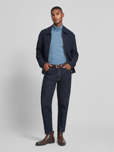 Tom Tailor Regular fit coltrui van katoenmix Jeansblauw - 1