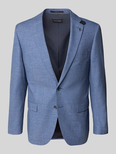 Produktfoto, marynarka na 2 guziki o niebieskim odcieniu, mieszanka materiałów z dodatkiem wiskozy, kieszenie z patką, Modern Fit, model 'Ezzo' od DIGEL