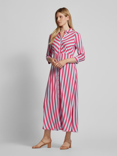 YAS Kleid aus Viskose mit Allover-Muster Modell 'SAVANNA' Fuchsia 1