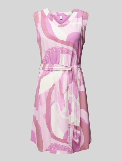 QS Knielanges Kleid mit Bindegürtel Pink 2
