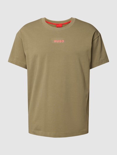 HUGO T-Shirt mit Label-Print Oliv 2