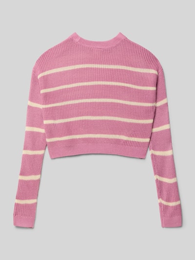 s.Oliver RED LABEL Boxy fit gebreide pullover met streepmotief Felroze - 3