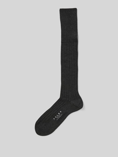 Falke Socken mit Label-Detail Modell 'MILANO' Anthrazit 1