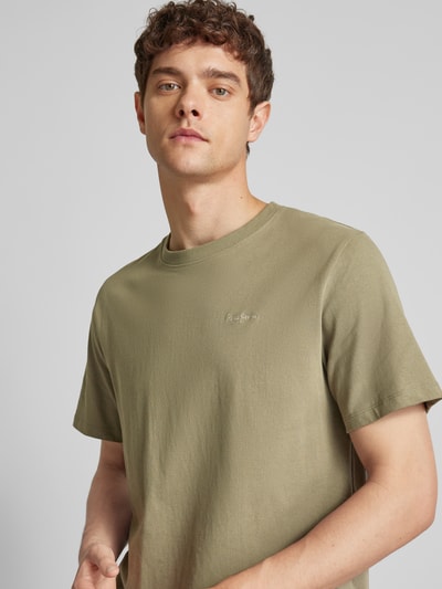 Pepe Jeans T-shirt met labelstitching, model 'Connor' Olijfgroen - 3