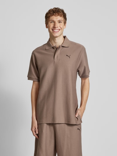 PUMA PERFORMANCE Koszulka polo o kroju relaxed fit z wyhaftowanym logo Szarobrązowy 4