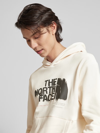 The North Face Bluza z kapturem z nadrukiem z logo Złamany biały 3