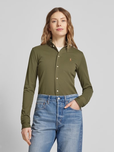 Polo Ralph Lauren Hemdbluse mit Button-Down-Kragen Oliv 4