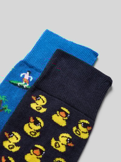 Christian Berg Men Sokken met elastische ribboordjes in een set van 2 paar Blauw - 2