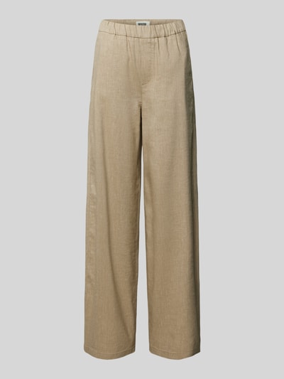 Drykorn Straight leg linnen broek met elastische band, model 'CONSIDER' Beige - 2
