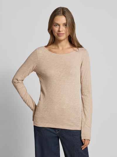 Marc O'Polo Slim Fit Langarmshirt aus reiner Baumwolle Stein 4