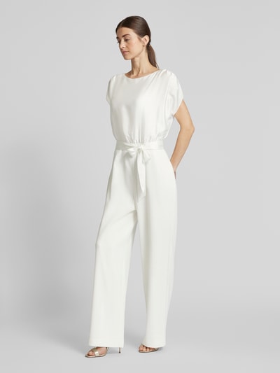 Swing Jumpsuit mit Taillengürtel Offwhite 1