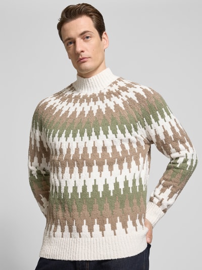 Drykorn Strickpullover mit Stehkragen Modell 'PIREO' Gruen 3