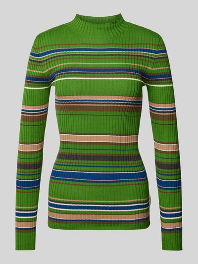 Armedangels Gebreide pullover met opstaande kraag, model 'ALAANIA' Grasgroen - 2